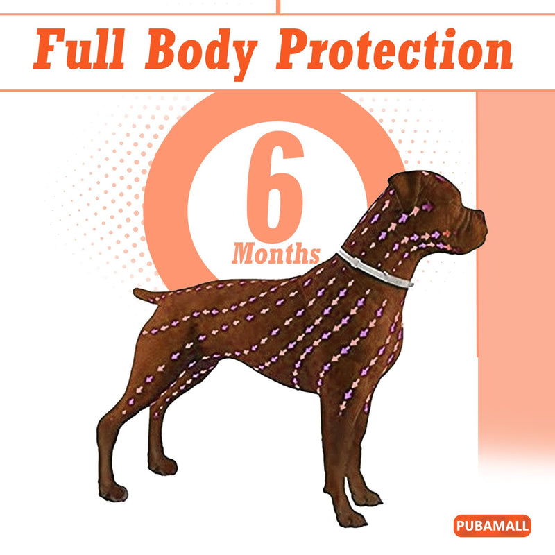 Flea Collar for Dogs, 2 Pack Collar for Dogs, 12 Months Protection, Waterproof, Adjustable One Size Fits All, Dark Orange