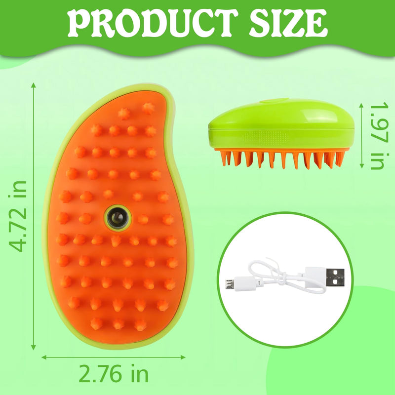 3-in-1 cat brush with steam, steam brush cat Steamy Brush cat steam brush for cats with spray cat brush with water cat steam brush grooming brush for cats and dogs for hair removal green - BeesActive Australia