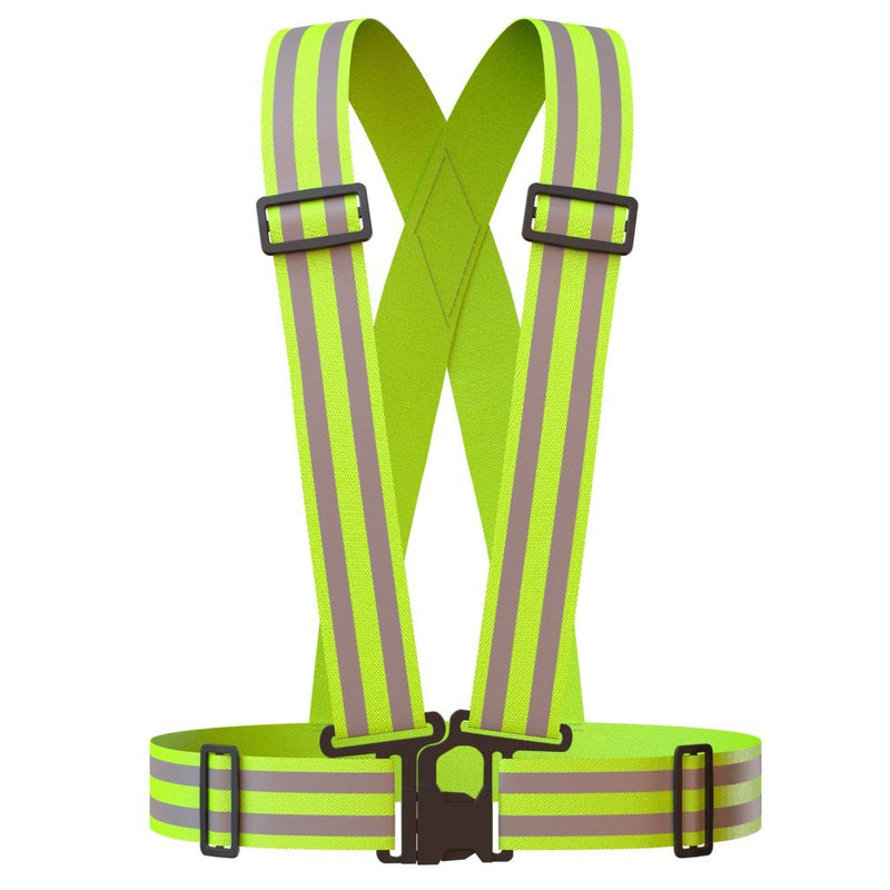 Reflective Vest (2 Pack) Lightweight, Adjustable & Elastic Safety & High Visibility for Running, Jogging, Walking, Cycling Neon Yellow - BeesActive Australia