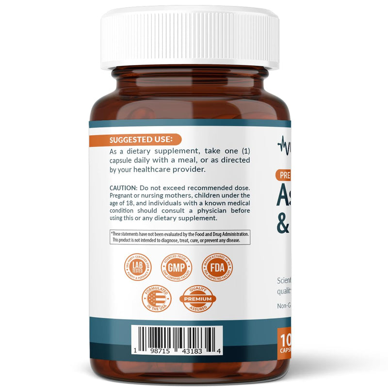 Astaxanthin 24mg with Lycopene 50mg Supplement, 100 Vegetarian Capsules, Non-GMO, Gluten Free - BeesActive Australia