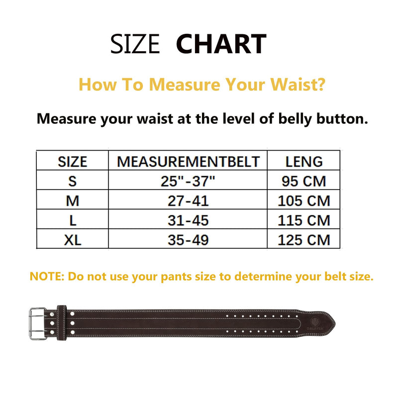 Men & Women Weight Lifting Belt, 100% Genuine Leather Weightlifting Belt, Comfortable Squat Belt, Deadlift Belt or Powerlifting Belt, Workout Belt for Strength Training M Brown