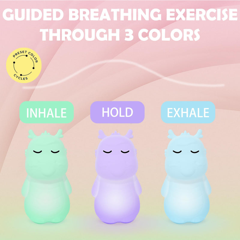 'Breathing Dragon' Guided Visual Meditation Tool | Mindfulness and ADHD Stress Anxiety Relief | 4-in-1 Sleep Aid Device with Night Light for Clam Your Mind for Stress | Gift for Adults & Kids INNERZEN - BeesActive Australia