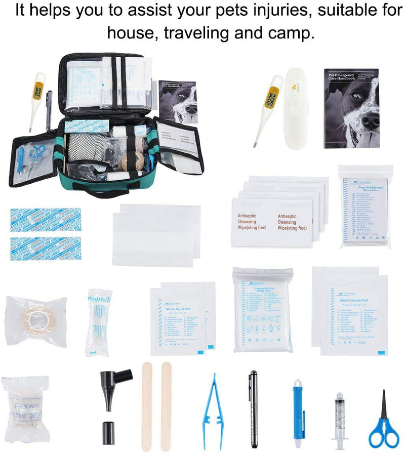 Pet First Aid Kit for Dog, Cat, Rabbit and Other Animal,with Thermometer, Syringe, Otoscope, Perfect for Home Care and Outdoor Travel Emergencies - BeesActive Australia