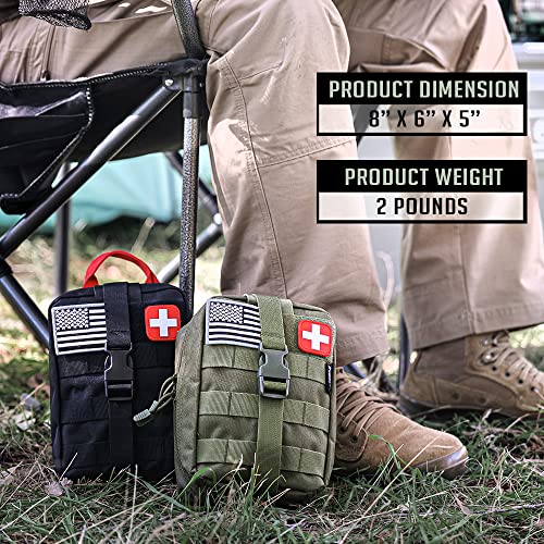 EVERLIT 250 Pcs Survival First Aid Kit Black