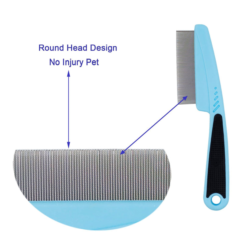 Flea Comb 4-Pieces Jade Green with High Strength Teeth Pet Tear Stain Remover Combs, Dog Cat Grooming Set Effective Float Hair Remover - BeesActive Australia