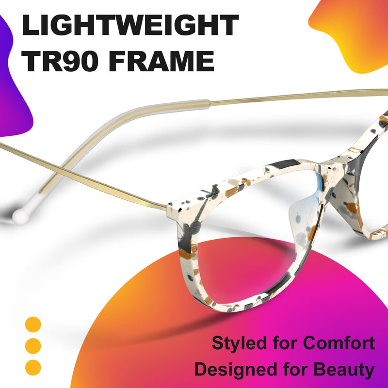 VISOONE Anti Slip TR90 Blue Light Blocking Glasses Size M Eyewear Frame with Anti Glare Eye Protection for Women GaeL Gael Slipfree Terrazzo Tortoise - BeesActive Australia