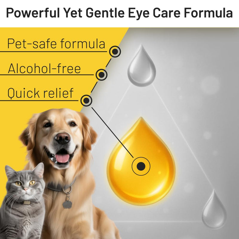Dog Eye Drops | Eye Drops for Dogs & Cats | Treats Eye Infections, Soothes Allergies, Relieves Dry Eyes & Pink Eye | Effective Tear Stain Cleaner for Dogs 150 ml (5 fl oz)