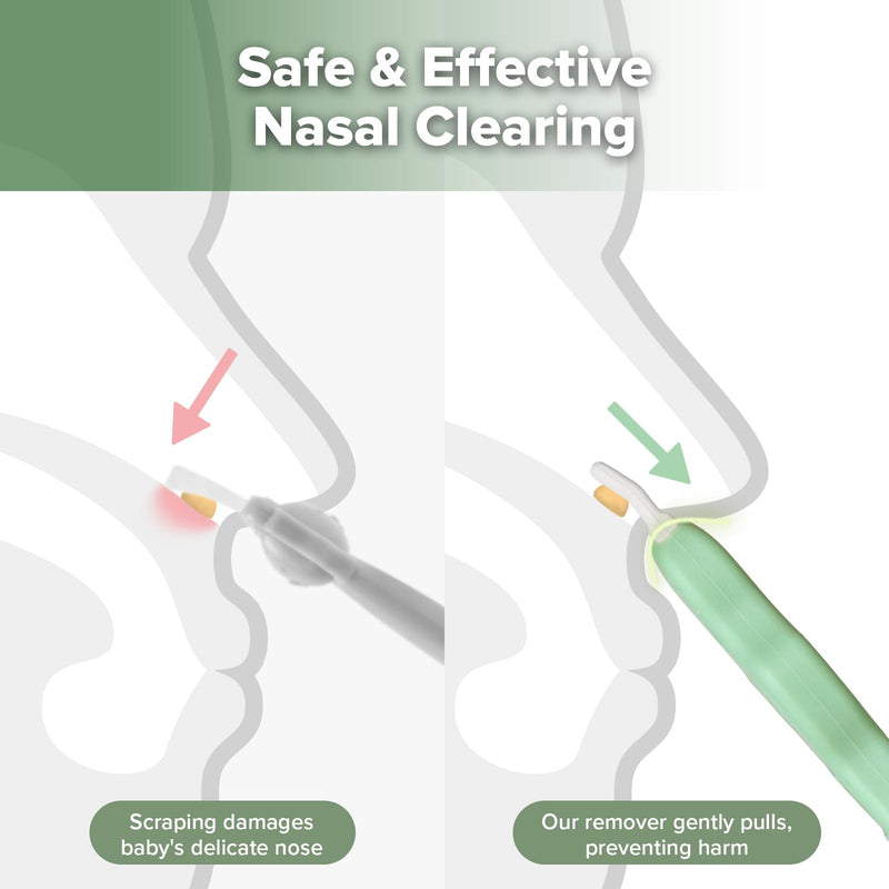 haakaa Baby Nose Cleaner & Ear Wax Removal Tool,The Unique Crocodile-Shaped Design,Newborn Essentials Must Haves - Pea Green