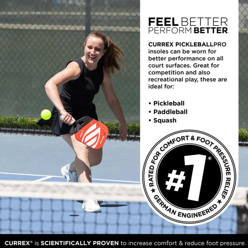 CURREX PICKLEBALLPRO Insoles for Pickleball Shoes – Arch Support Inserts w/Super Grip Surface & Premium Heel Cushioning, Helps Improve Foot Stability – for Men & Women– Medium Arch, XL Medium Arch - Orange XL (Mens 11-12.5 / Womens 12.5 - 14) - BeesActive Australia