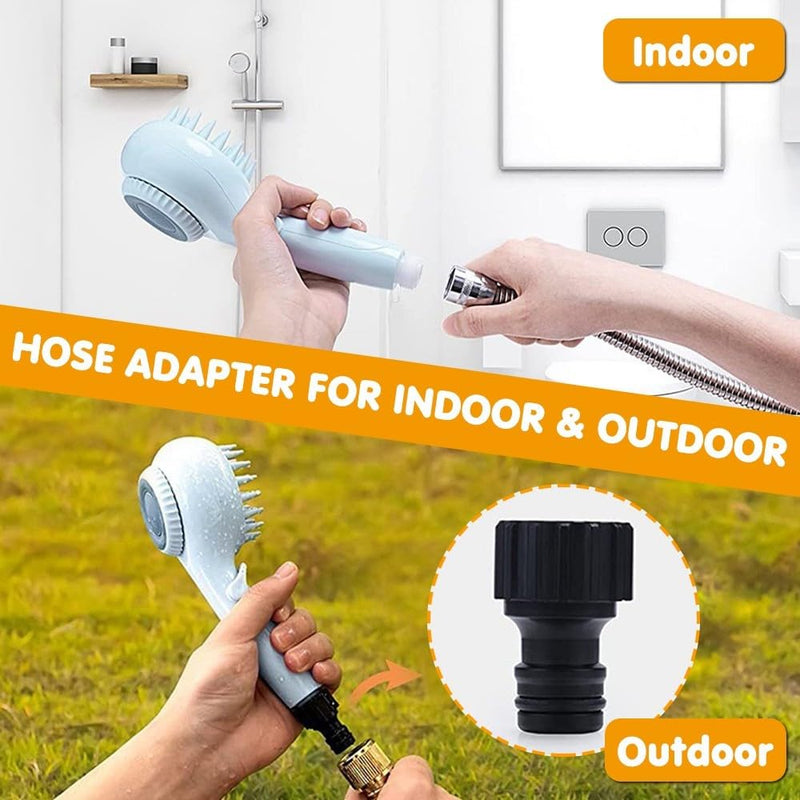 Pet Bath Brush Spray Set, Pet Shower Sprayer, Dog Bath Brush with Soft Brush and Adapters for Indoor and Outdoor Bathing, Grooming, Massaging and Washing - BeesActive Australia