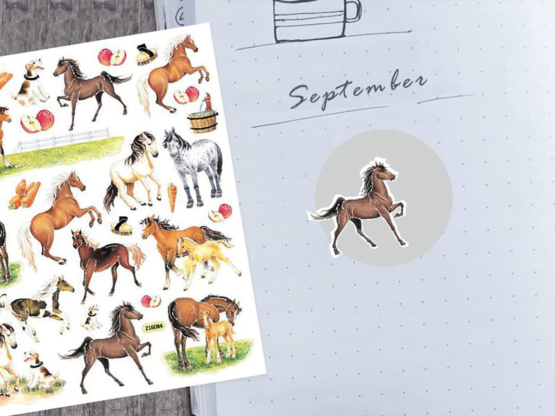 Horse Stickers - for Scrapbook, Crafts | Horse Scrapbook Stickers | Western, Horseshoe, Pony, Stallion, Farm Theme for Scrapbooking, Planner, Bullet Journals, Album | Total 2 Items - BeesActive Australia