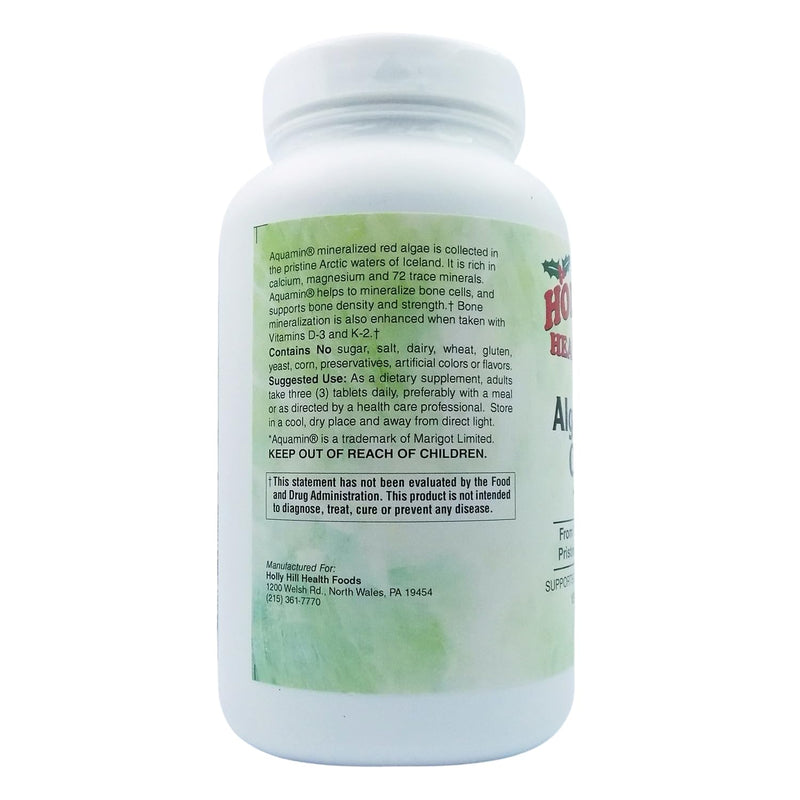 Holly Hill Health Foods Algae Based Calcium 1,000 mg, 180 Tablets 180 Count (Pack of 1)