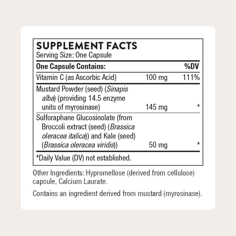 THORNE Broccoli Seed Extract, Sulforaphane Glucosinolate (SGS), 60 Capsules | Supports Liver Detoxification & Long-Lasting Antioxidant Protection*, Mustard Powder & Vitamin C, NSF Contents Certified