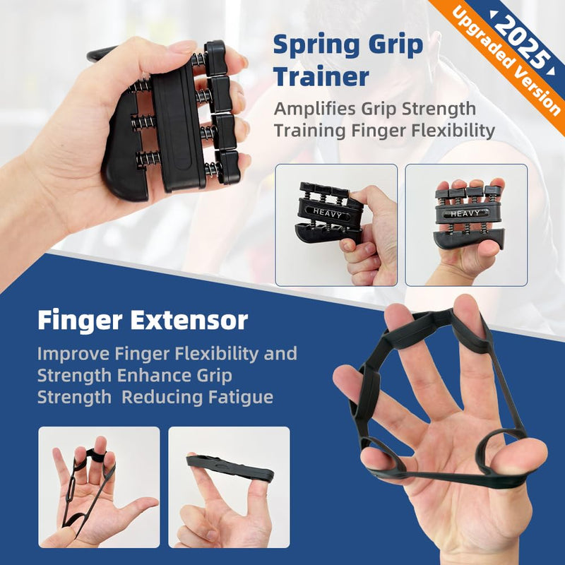 Grip Strength Tester Hand Gripper - Grip Strength Trainer Hand Dynamometer Handheld Meter LED Display Comfortable 265 Lbs / 120 Kgs Finger Strengthener for Sports Home School Gym Use Black