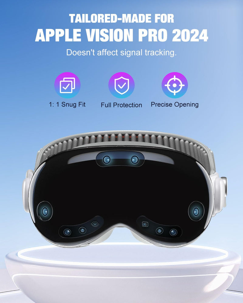 MoKo Protective Case Compatible with Apple Vision Pro, AR Clear TPU Cover Case for Vision Pro VR Headset Accessories, Shockproof Bumpers, Protective Cover MR Accessories, Clear - BeesActive Australia