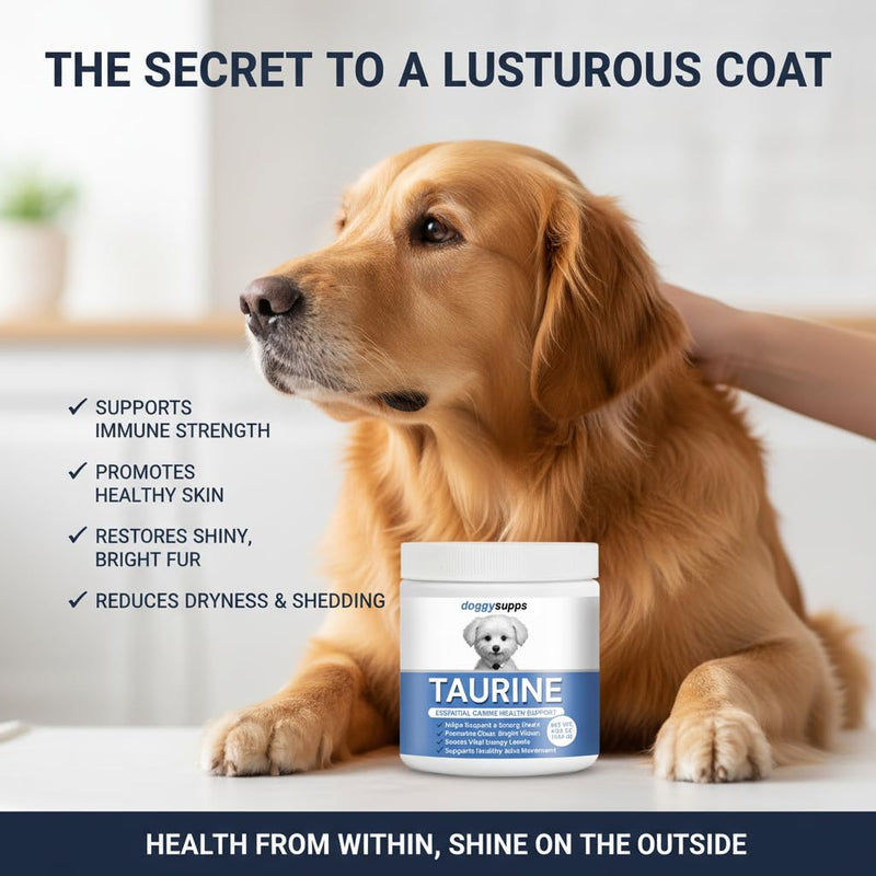 Doggy Supps Taurine, Doggy Supps Taurine Supplement for Dogs, Immune Support, Boost Energy, Skin & Coat Health for Heart, Vision & Daily Wellness, 3.99oz/PCS (2PCS) 2PCS