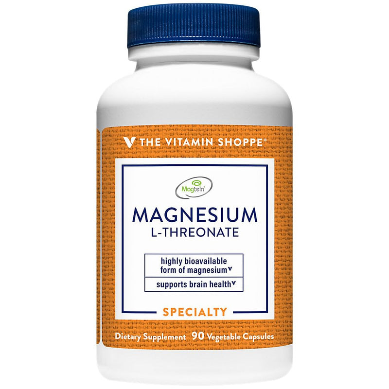 The Vitamin Shoppe Magtein Magnesium L-Threonate, Brain Health, 90 Caps | Daily Mineral to Support Muscle Relaxation, Bone Health, Energy Production, and Brain Health