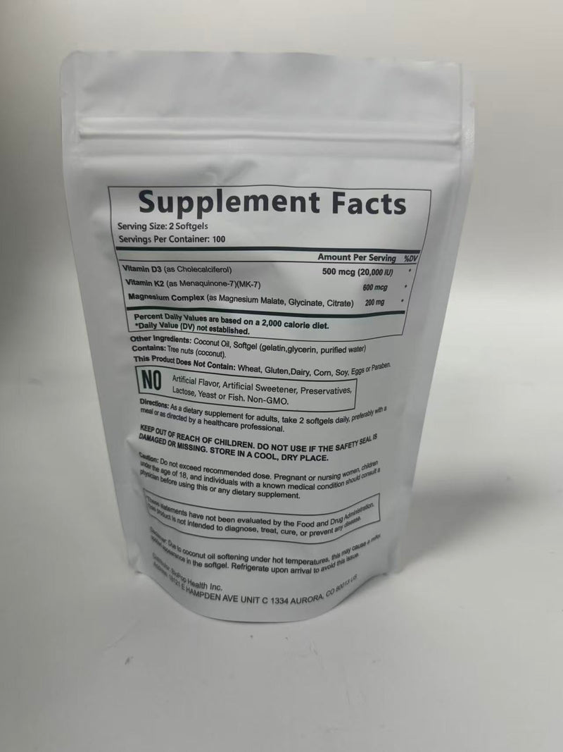 D3 K2 Vitamin 10000 IU, Extra Strength Wellness D3K2 with Triple Magnesium & Coconut Oil for Maximum Absorption, Support Bone & Immune Health, Non-GMO,Easy to Swallow, 200 Softgels 1pc