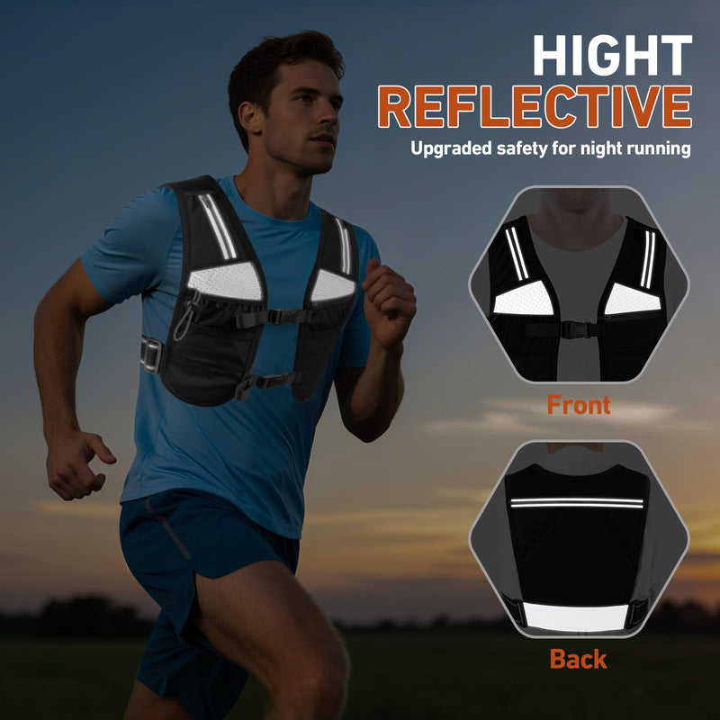 HUANLANG Running Vest for Women Men,Lightweight Hydration Runners Vest Breathable Reflective Hydration Pack for Marathon Hiking Running Trail - BeesActive Australia