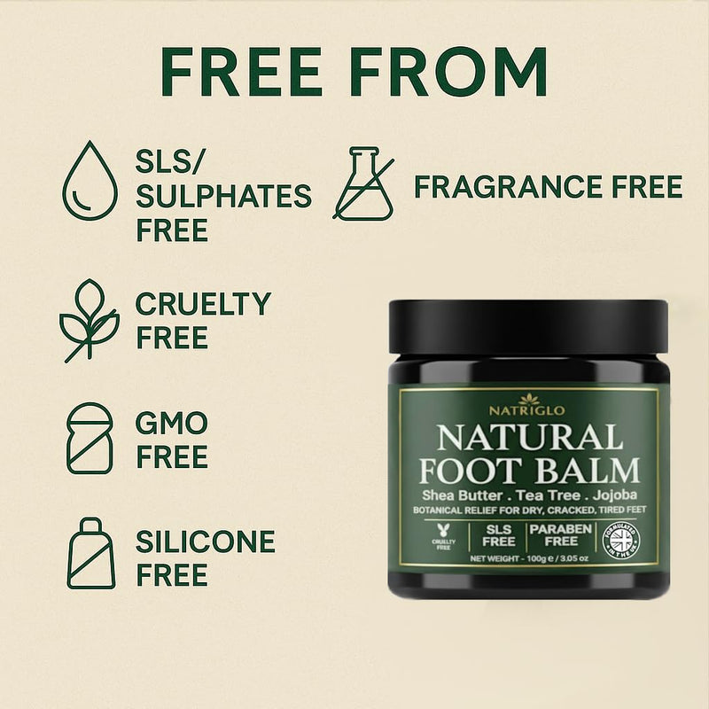 Organic Tea Tree Foot Balm for Dry Cracked Feet & Heels - Intensive Callus Remover & Foot Repair Cream with Shea Butter - Moisturizer for Rough Hard Skin & Cracked Heel Treatment for Men & Women 3.5 Ounce (Pack of 1) - BeesActive Australia