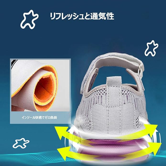 Kanouhope Men’s & Women’s Sneakers, Nursing Shoes, Shoes for Middle-Aged or Elderly, Safety Shoes, Breathable, Mesh, Flexible, Velcro, Bunions, 3 Colors, Daily Wear, 9.1-10.8 inches (23.0-27.5 cm) -  Australia
