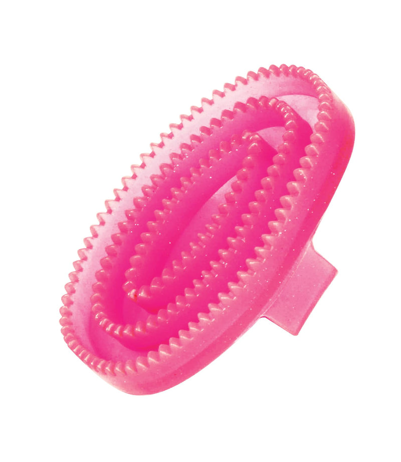 Roma Rubber Curry Comb, Pink Glitter, Small - BeesActive Australia