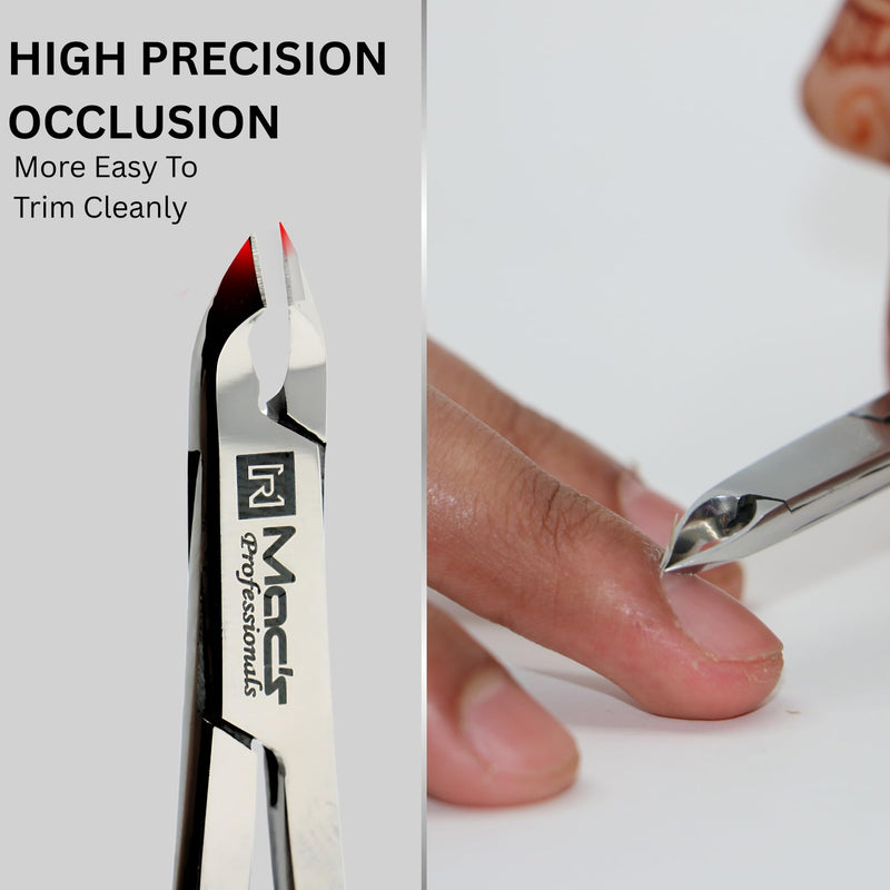 Macs Professional Cuticle Nipper – Surgical Stainless Steel, Precision Half-Jaw Blades, Ergonomic 4-Inch Cuticle Remover & Trimmer for Manicure & Pedicure - BeesActive Australia