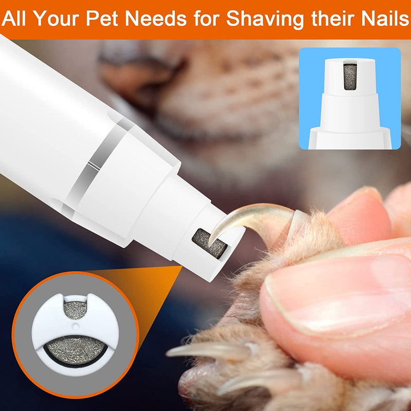 Dog Clippers Grooming Kit Hair Clipper-Low Noise Paw Trimmer- Rechargeable - Cordless Quiet Nail Grinder Shaver for Cats and Other Pets Silver - BeesActive Australia
