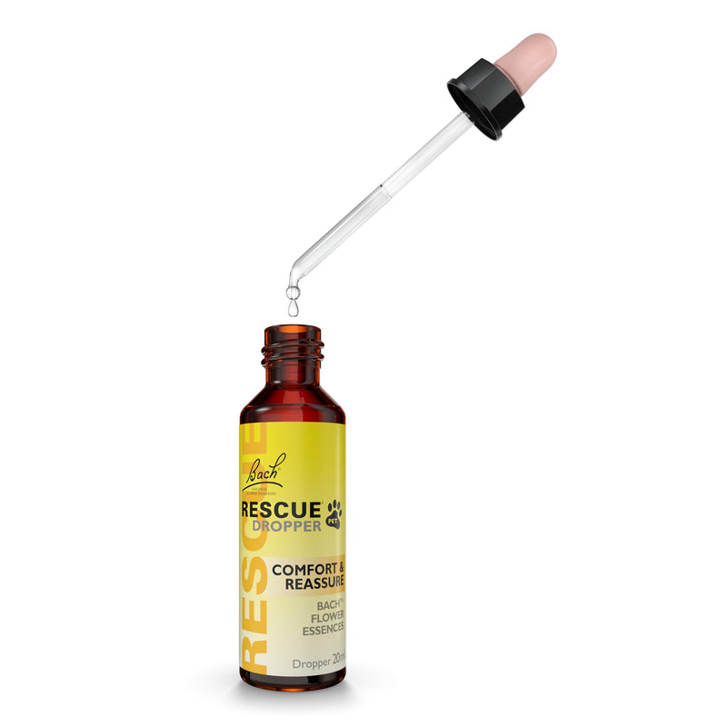 Rescue Pet Dropper | Calming Drops for Dogs, Cats & Pets | Bach Original Flower Essences | 20ml | Pet-Friendly Support for Stress, Travel, Fireworks & Separation Anxiety Day Dropper