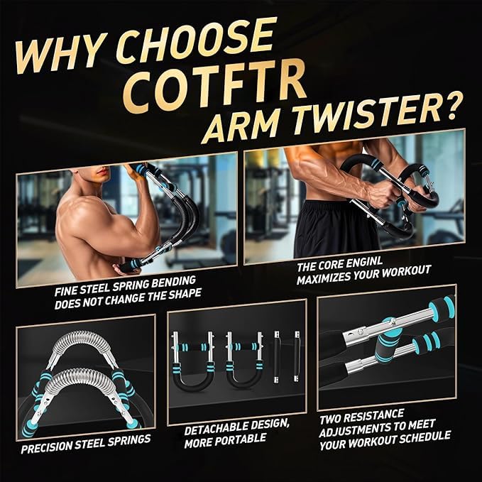Arm Trainer for Men - Adjustable Chest Workout Equipment for Home Gym, Muscle Builder & Strength Training for Arms, Chest(40-90lb)