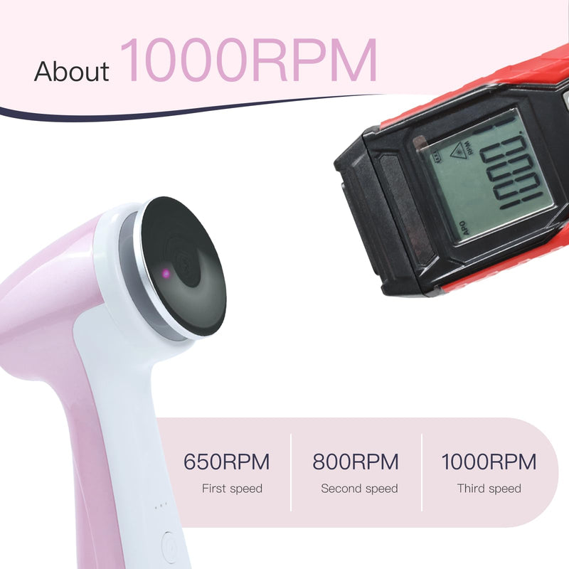 Rechargeable Electric Foot Callus Remover with 3-Sizes 120Pcs Sandpaper Discs, Professional 1000RPM 3-Speed Control Electric Foot File (E7 Pink) E7-pink - BeesActive Australia