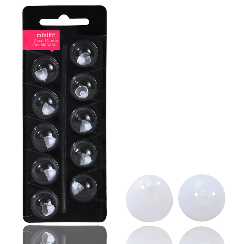 LA FEE Hearing Aid Domes for Oticon Minifit Bass 10mm Double Vent (3 Pack), Universal Domes for Oticon Hearing Aid Supplies