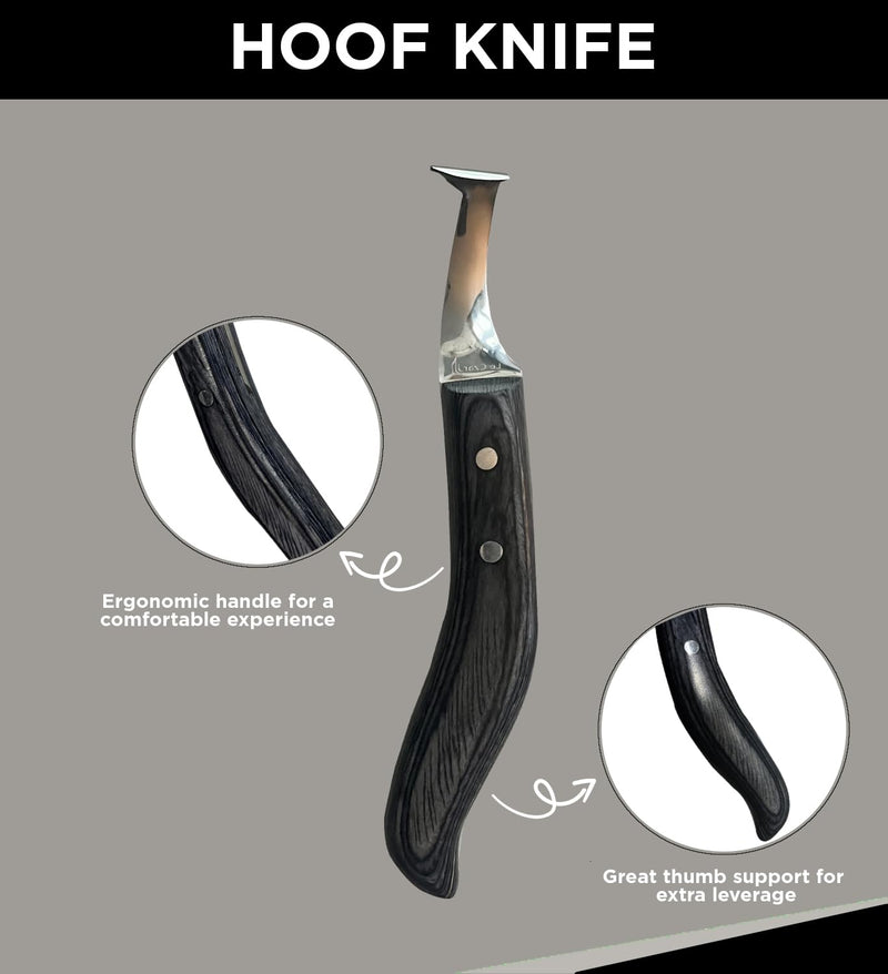 Super Sharp Hoof Knife - Hoof Knife with Wooden Handle, Horse Shoe Hoofing Made Easy with Hoof Trimming Knife with Special Colored Wooden Handle - BeesActive Australia