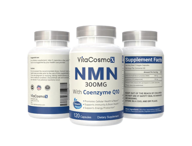 Nicotinamide with CoQ10 Coenzyme Q10, Vegetarian Capsules, 120 Count, Vitamin B3 Supplement