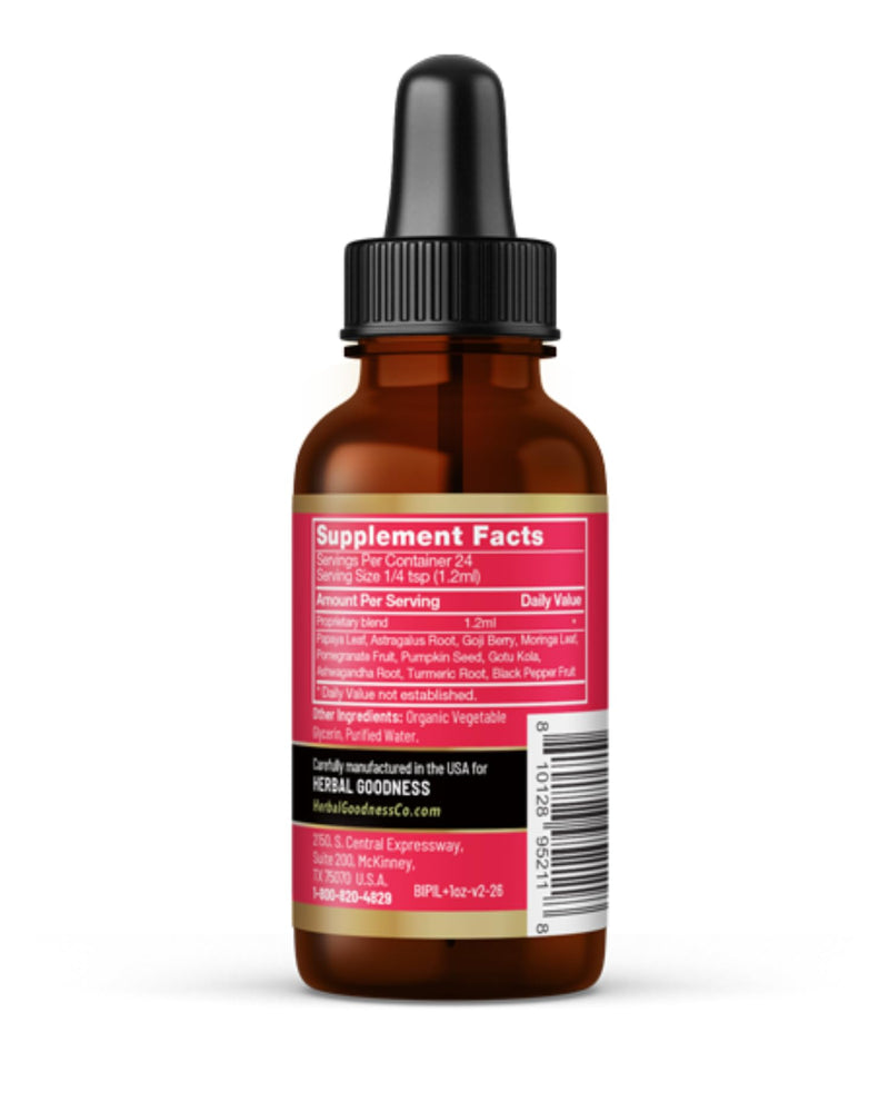Herbal Goodness Papaya Leaf Blood Platelet Liquid Supplement, Tincture 1oz | Natural Blood Platelet Boost & Immune Support, Bone Marrow - Blood Cleanse Formula - Made in USA 1 Ounce Fl (1 Pack)
