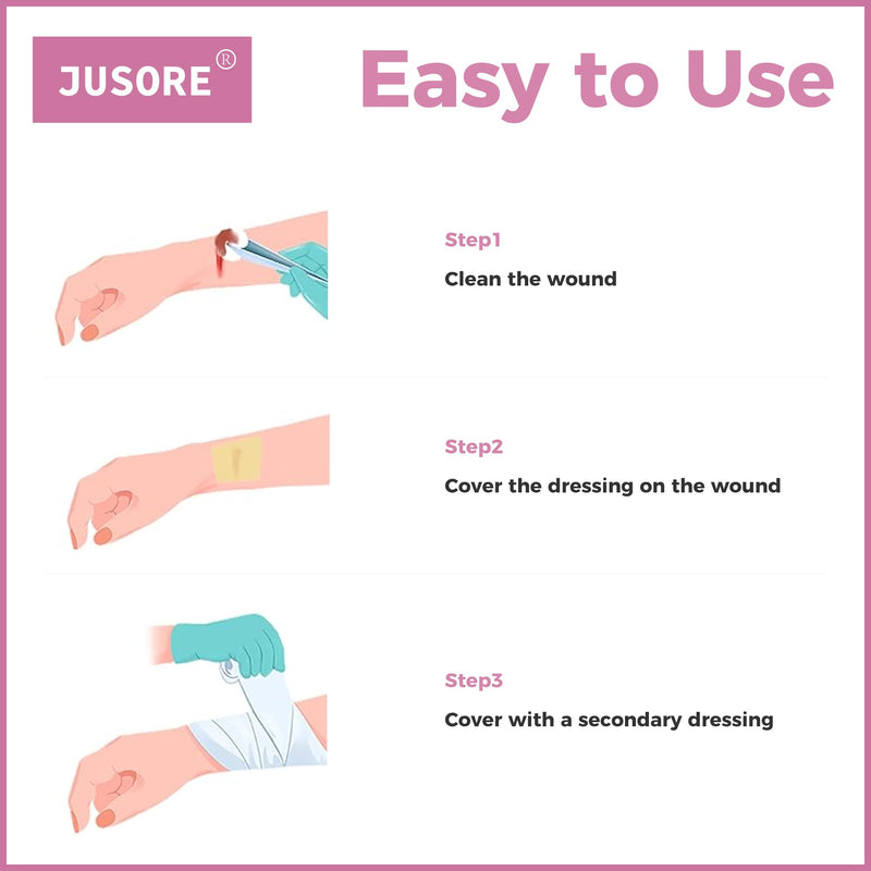 JUSORE Xeroform Petrolatum Dressing 1"x8" - 50 PCS Non Stick Gauze Pads, Medical Soft Fine Mesh Gauze Patch for Wound Care, Burns, Lacerations, Skin Grafts & Surgical Incisions, 50 Individual Pack 1"x8" (Pack of 50)