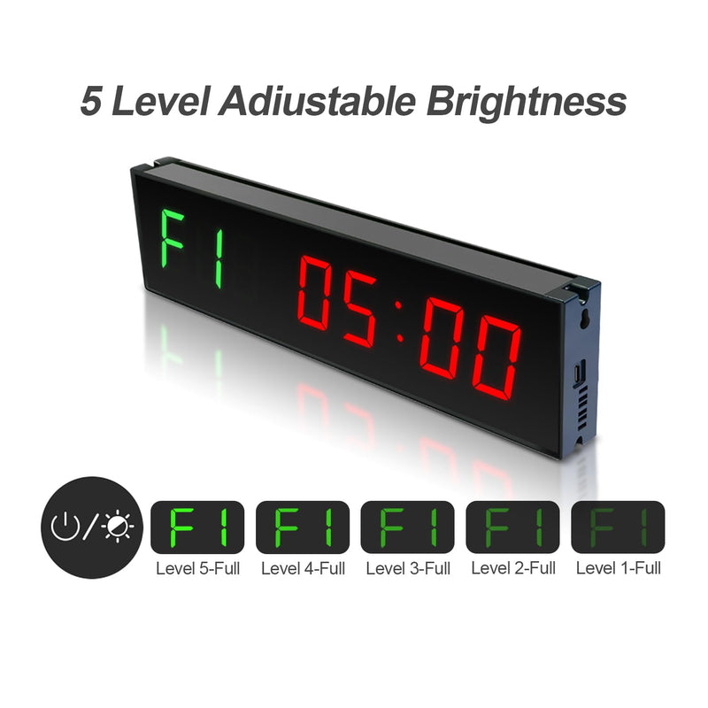 12" Digital Wall Alarm Clock Timer for Interval Workout with Countdown/Up Stopwatch, Gym Interval Timer, Tabata EMOM Remote Control for Home Gym Boxing MMA Fitness Gym Timer - 01