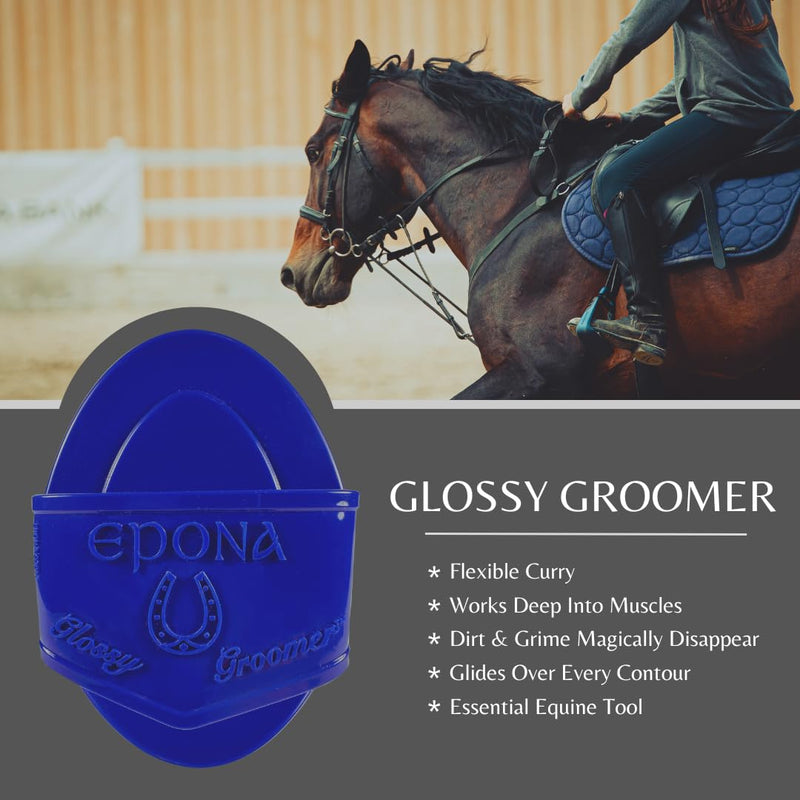 Epona Glossy Groomer (Colbalt) Horse Grooming Tool - BeesActive Australia
