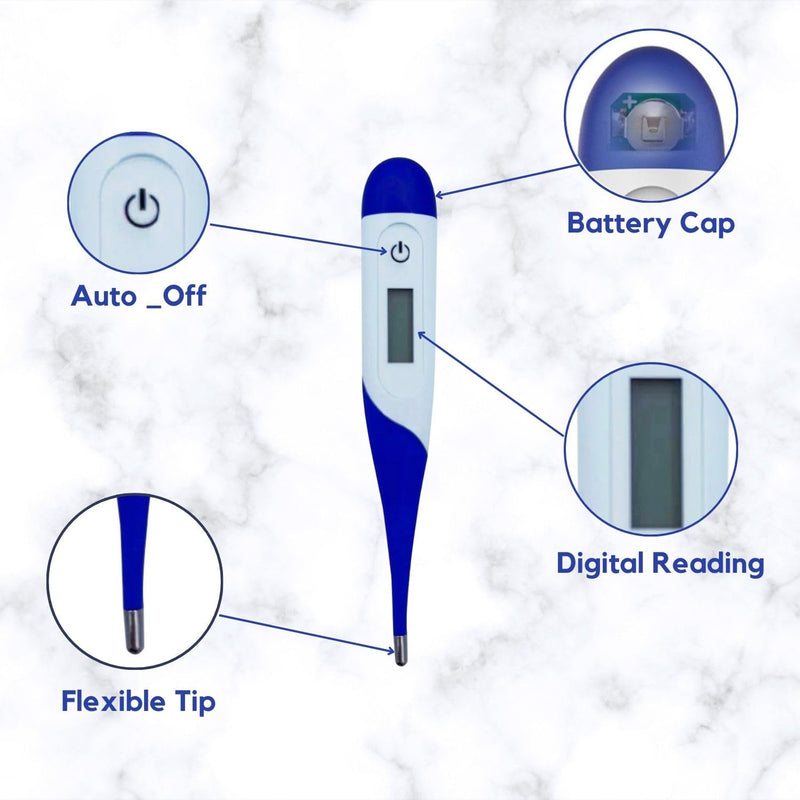 Digital Dog & Cat Thermometer - Veterinary Pets Thermometer for Dogs & Cats | Accurate & 10 Seconds Fast Temperature Detection with 3-Site Measurement | Waterproof Animal Thermometers - BeesActive Australia