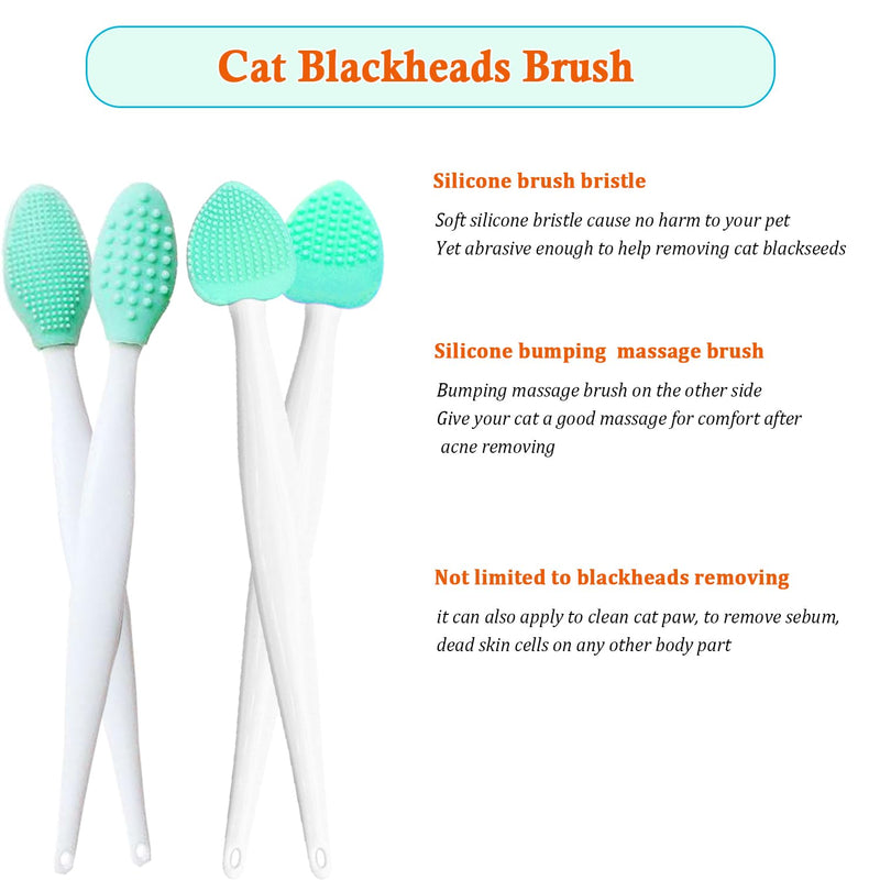 JGocot Cat Grooming Essentials - Black Seed Exfoliating Brush, Soft Silicone Double-Sided Scraper for Chin Acne and Cleaning (4PCS) - BeesActive Australia