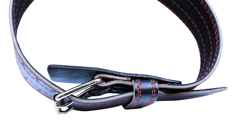 Weight Power Lifting Belt 4” Wide Cobra Grips Premium Genuine Leather Belt for Men & Women Adjustable Weightlifting Back Support RED Small 27"-35"