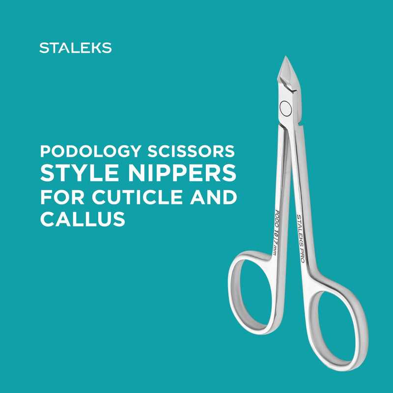 Staleks PODO 10 Podology Scissors-Style Nippers – 7 mm Blades with Heel – Beveled Straight Tips – Ideal for Corns, Calluses, and Cuticle Processing - BeesActive Australia