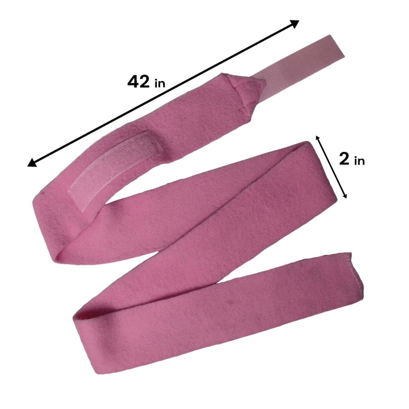 SIE Premium Dog Bandage Wrap, Soft Fleece Pet Leg Wrap with Adjustable Velcro, 42 Inch x 2 Inch Reusable Dog Support Bandage for Paw, Leg, Joint, Wound & Injury Protection (Baby Pink) Baby Pink