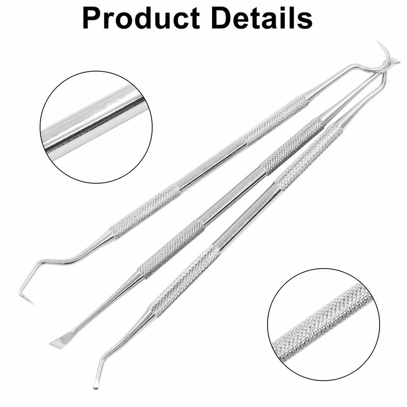 3 Pieces Stainless Double Headed Tarter Removing Tool, Pet Dog Teeth Cleaner Tool Kit for Cats and Dogs, Silver
