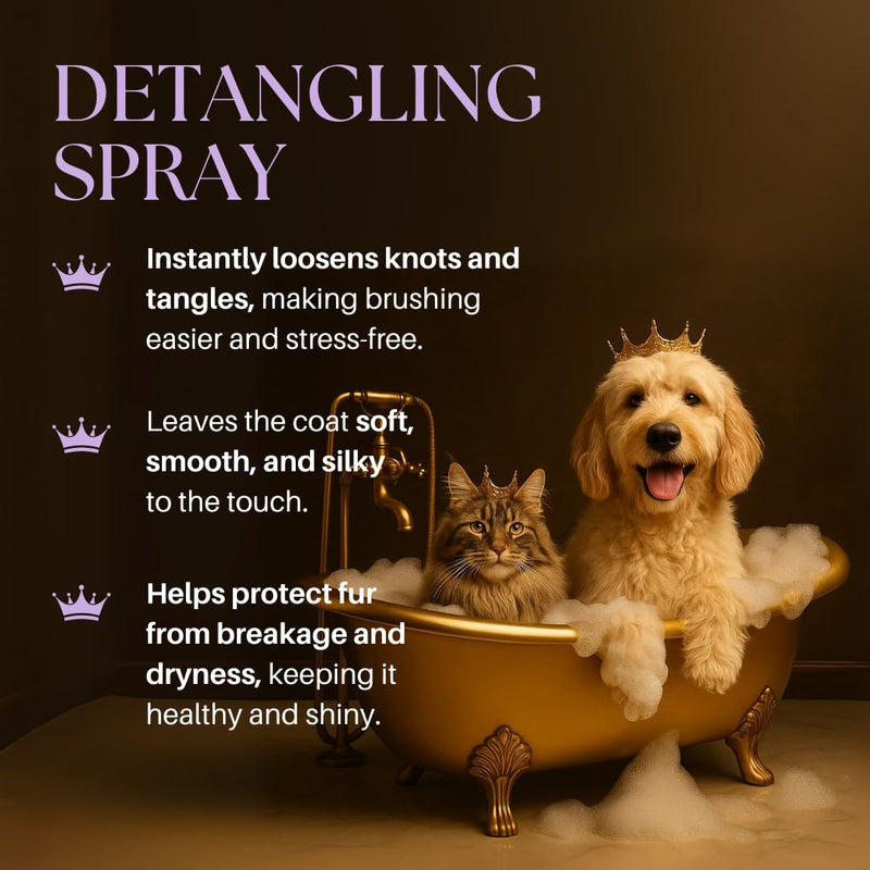 Barkin & Meowson Detangling Spray for Dogs & Cats 350ml / 11.83 fl.oz - Oat Extract, Pet-Friendly Scent