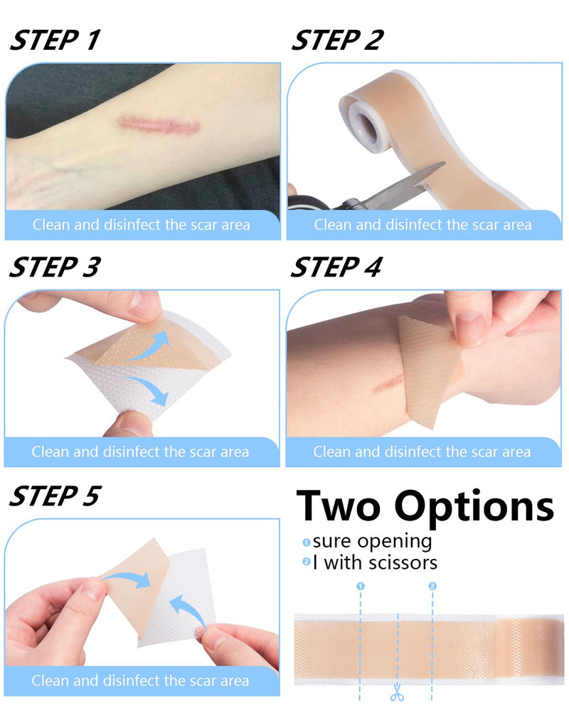 Silicone Scar Sheets, Silicone Scar Tape, 1.6‚Äùx60‚Äù Roll, Scar Removal Treatment, Medical Grade Scar Tape for Surgical, C-Section, Burn Scars (1.5M) 1.5M - BeesActive Australia