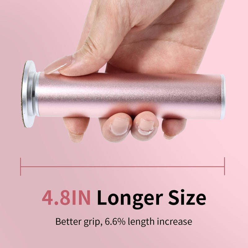 4.8IN Longer Electric Foot Callus Remover with 80pcs Sandpaper Discs, Professional Aluminum Callus Remover for Feet, Stepless Speed Control Pedicure Tools for Dead Skin (Pink) Pink - BeesActive Australia