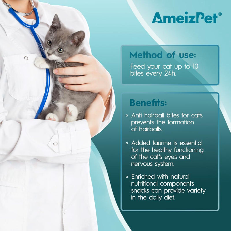 AmeizPet Anti Hairball Treats, Hairball Remedy For Cats, Cat Biscuits Hairballs Treatment - Crunchy Hairballs Cat Biscuits 65 g (2.3 oz) 65 g (Pack of 1)