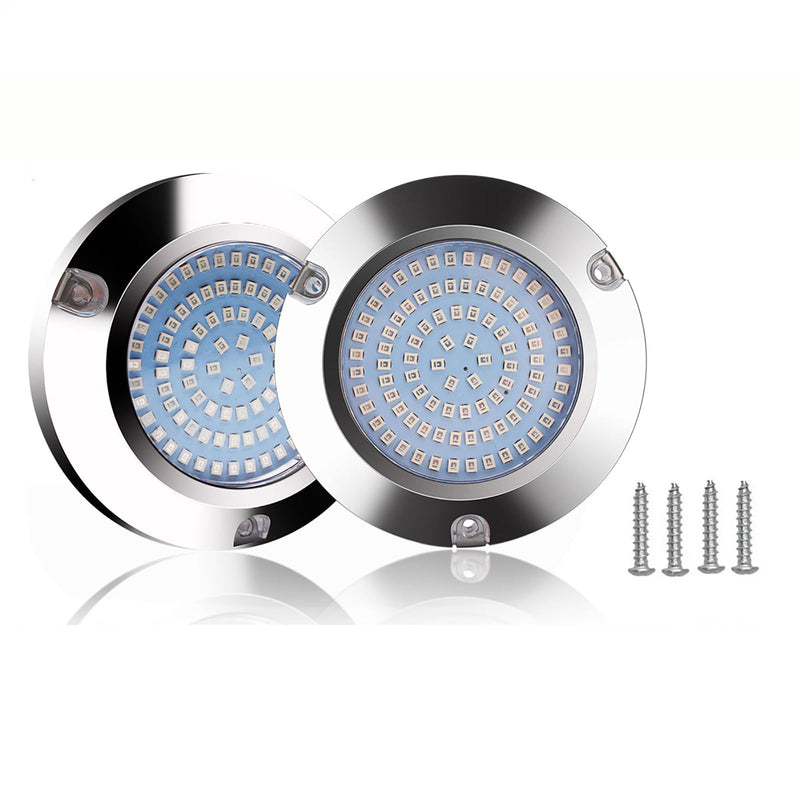 2pcs 90led Boat Marine Led Underwater Lights,Stainless Steel IP68 Waterproof for Navigation Deck Courtesy Night Fishing Cruise Ships Yachts Boats Sailboat Pontoon Transom (2pcs 90led, White) 2pcs 90led, white