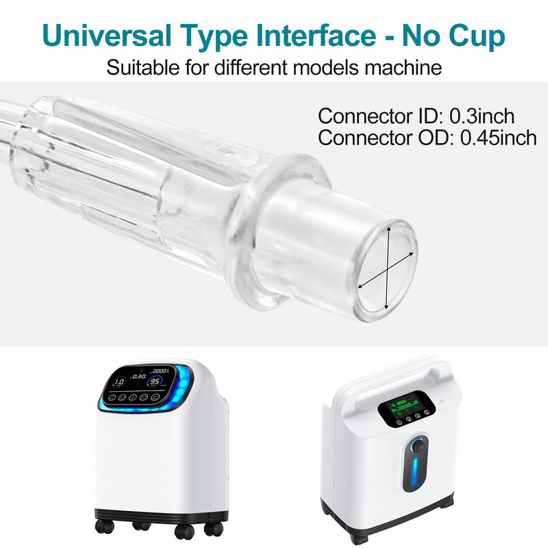 2 Pack Oxygen Mask for Face with 6.6 Ft Tubing and Adjustable Elastic Strap - Adult - Clear Size M (No Cup) - BeesActive Australia